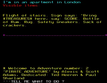 Adventure 02 - Pirate Adventure - BBC v1.0 (1984)(Adams)[a][2BBC] screen shot game playing